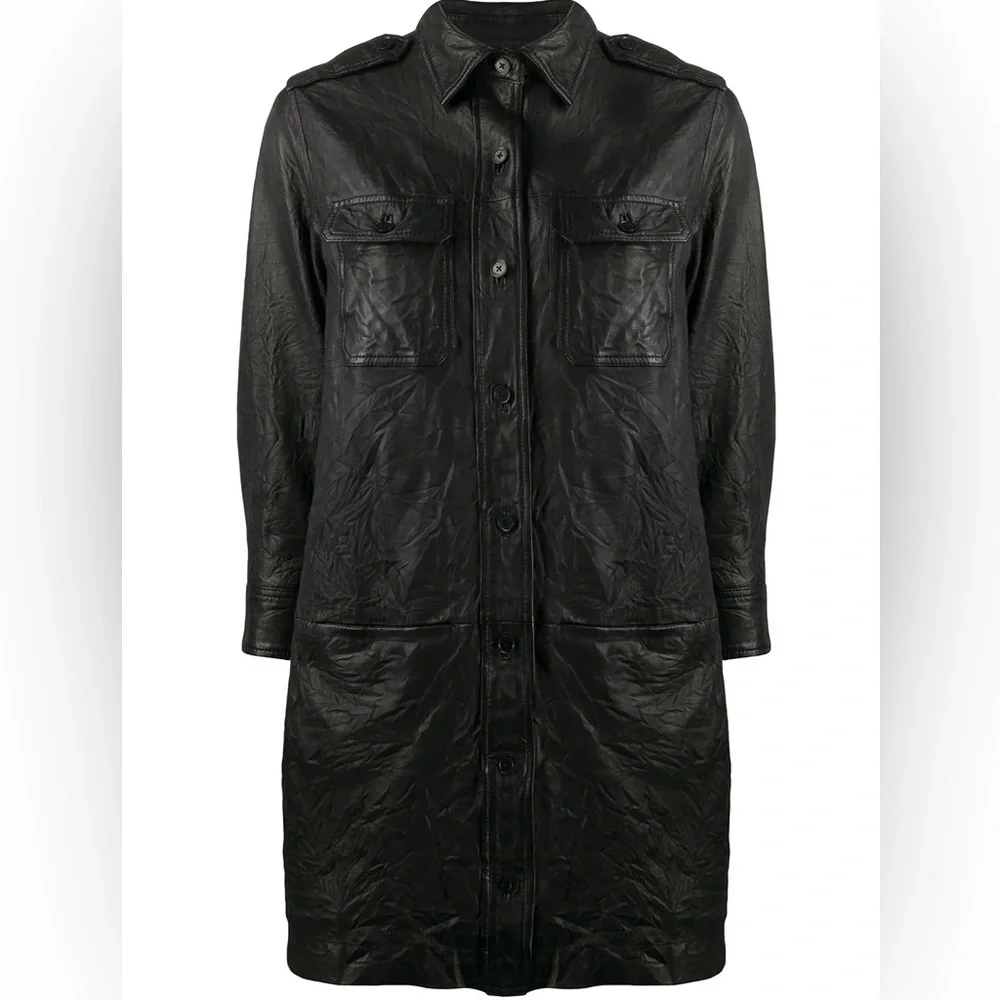 ZADIG & VOLTAIRE Rexy Crinkle Lamb Leather Dress - Picture 6 of 10